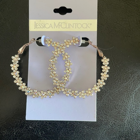 Jessica McClintock Jewelry - New Gorgeous Iridescent Crystal Hoops